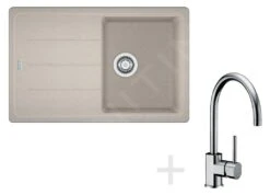 Franke Conjuntos De Cocina - Conjunto De Cocina G56, Fregadero De Granito BFG 611-78, Sahara + Grifo FG 650, Cromo 114.0323.877