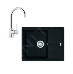 Franke Conjuntos De Cocina - Conjunto De Cocina G54, Fregadero De Fragranite BFG 611-62 Y Grifo FC 650.031, Negro Mate/cromo 114.0675.659