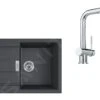 Franke Conjuntos De Cocina - Conjunto T81, Fregadero De Tectonite S2D 611-78 Y Grifo SAMOA, Negro/cromo 143.0618.709 -Franke 17ce5e84320efe9746f05b43