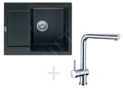 Franke Conjuntos De Cocina - Conjunto De Cocina G7, Fregadero De Fragranite MRG 611-62, ónix + Grifo SAMOA, Cromo 114.0253.063