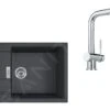 Franke Conjuntos De Cocina - Conjunto T87, Fregadero De Tectonite S2D 611-78 XL Y Grifo SAMOA, Negro/cromo 143.0618.735 -Franke 1ae233f5b792ad3e169e6487