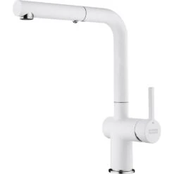 Franke Active New - Grifo De Fregadero FG 6110.094, Con Ducha Extraíble, Blanco Hielo 115.0653.387