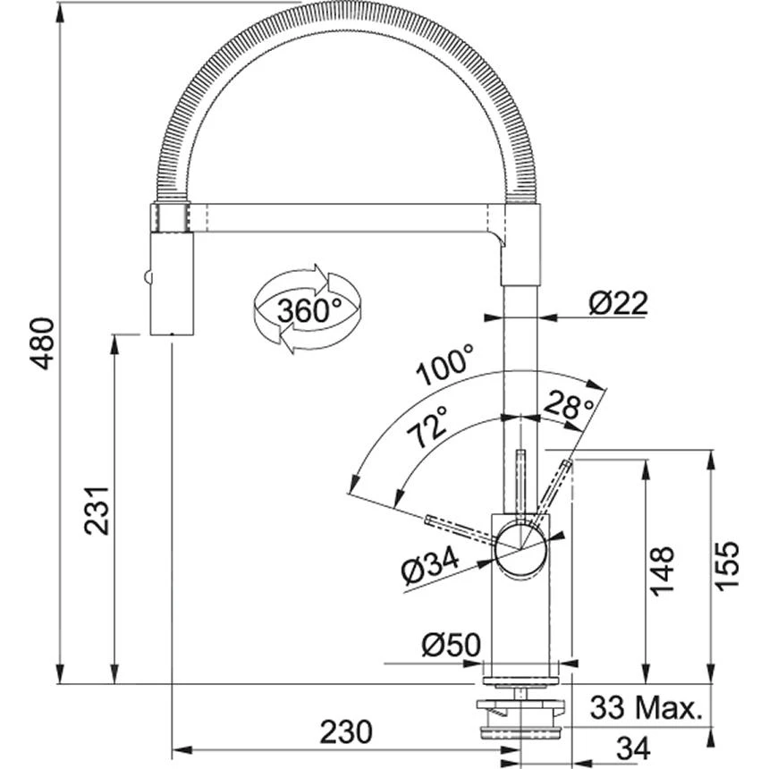 Franke Grifería - Grifo De Fregadero FN 9630, Con Brazo Flexible, Cromo 115.0265.997 4 Franke Grifería - Grifo De Fregadero FN 9630, Con Brazo Flexible, Cromo 115.0265.997 - Imagen 2