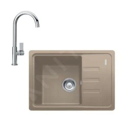 Franke Conjuntos De Cocina - Conjunto De Cocina G115, Fregadero De Fragranite BSG 611-62 Y Grifo FP 0408.031, Cachemira/cromo 114.0510.432