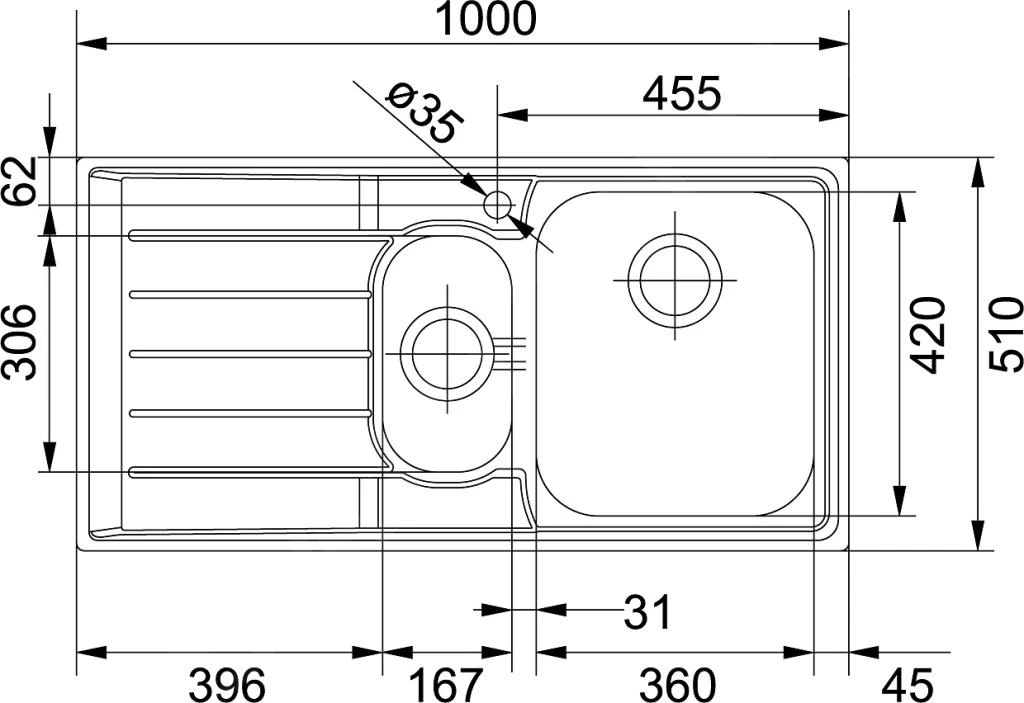 Franke Neptun - Fregadero De Acero Inoxidable NEX 651/7, 1000x510 Mm 101.0120.276 4 Franke Neptun - Fregadero De Acero Inoxidable NEX 651/7, 1000x510 Mm 101.0120.276 - Imagen 2