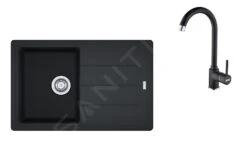 Franke Conjuntos De Cocina - Conjunto G173, Fregadero De Fragranite BFG 611-78 Y Grifo FP 9000.071 ónix/ónix 114.0619.586