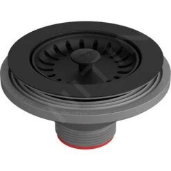 Franke Accesorios - Válvula Con Tamiz Colorline, Negro Mate 112.0668.276