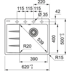Franke Conjuntos De Cocina - Conjunto G214, Fregadero De Fragranite CNG 611-62 TL/2 Y Grifo FP 0408.031, Cachemira/cromo 114.0650.760 -Franke 645775974ffd745dadb93c0c 15