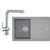 Franke Conjuntos De Cocina - Conjunto De Cocina G97, Fregadero De Granito BFG 611-78, Piedra Gris + Grifo SAMOA, Cromo 114.0439.156 -Franke 695da2e844a88e2e999dd4f7