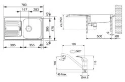 Franke Conjuntos De Cocina - Conjunto De Cocina N35, Fregadero De Acero Inoxidable ETN 614-78 + Grifo FB 250.031, Cromo 101.0684.390 -Franke 6f63f0c8c7a3f7359304d58f