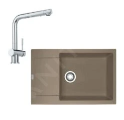 Franke Conjuntos De Cocina - Conjunto De Cocina G75, Fregadero De Fragranite MRG 611-78 BB Y Grifo Samoa, Cachemira/cromo 114.0510.376