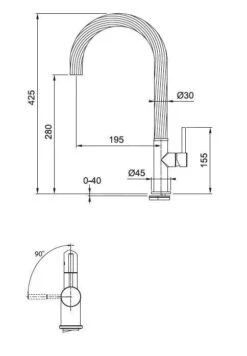 Franke Grifería - Grifo De Fregadero FP 3285, Negro Mate 115.0543.285 -Franke 76d438ea4e179d9c3d73bbd8