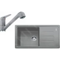 Franke Conjuntos De Cocina - Conjunto De Cocina G122, Fregadero De Fragranite BSG 611-78/39 + Grifo FC 9547.084, Piedra Gris 114.0441.185