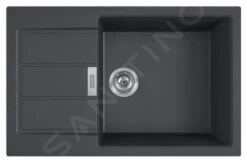 Franke Sirius 2.0 - Fregadero De Tectonite S2D 611-78 XL, 780x500 Mm, Negro 143.0617.613