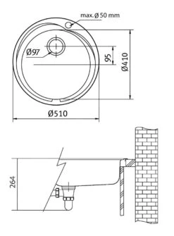 Franke Rondo - Fregadero De Acero Inoxidable RON 610-41, Diámetro 510 Mm 101.0684.383 -Franke 963fbf188d1d2405d3645ad8