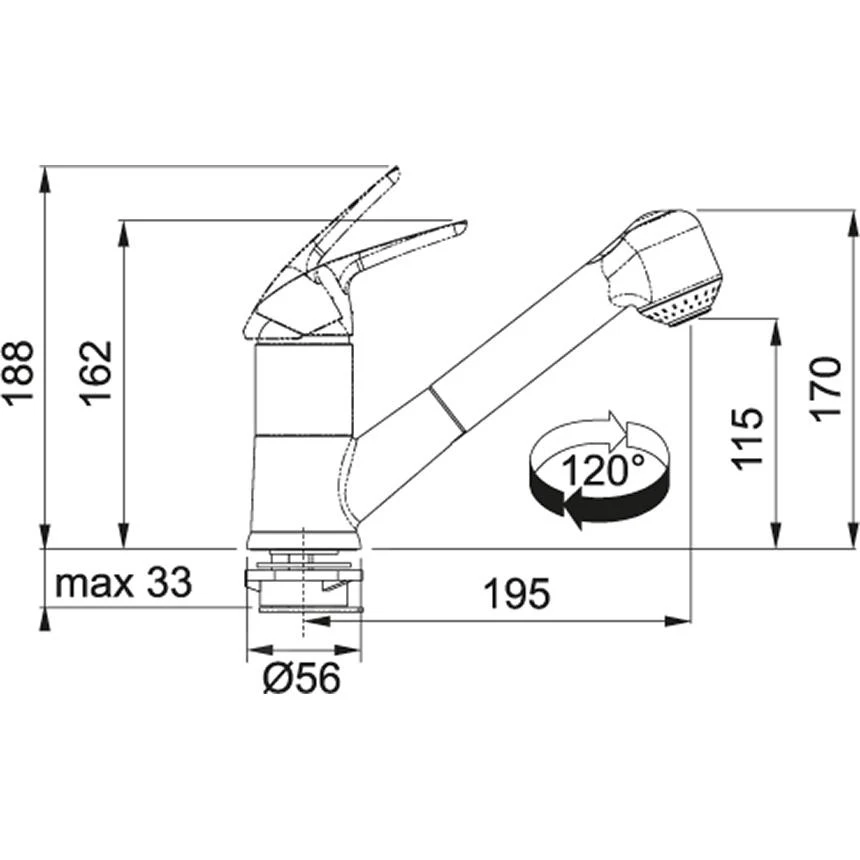 Franke Grifería - Grifo De Fregadero FN 0642 ECO, Con Ducha Extraíble E Inversor, Cromo 115.0380.642 4 Franke Grifería - Grifo De Fregadero FN 0642 ECO, Con Ducha Extraíble E Inversor, Cromo 115.0380.642 - Imagen 2