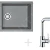 Franke Conjuntos De Cocina - Conjunto De Cocina G76, Fregadero De Fragranite MRG 611-78, Piedra Gris + Grifo FN 0147, Cromo 114.0365.684