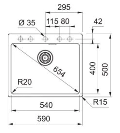 Franke Maris - Fregadero De Fragranite MRG 610-54 FTL, 590x500 Mm, Blanco De Hielo 114.0661.452 -Franke 9edf5a3427cce9958e3e9f1b 3