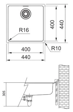 Franke Maris - Fregadero MRX 110-40, 440x440x180 Mm, Acero Inoxidable 122.0531.643 -Franke a24e3fbbb7355fd327fd1c35