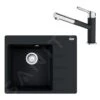 Franke Conjuntos De Cocina - Conjunto G215, Fregadero De Fragranite CNG 611-62 TL/2 Y Grifo FC 3055.901, Negro Mate/cromo 114.0675.669