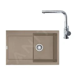 Franke Conjuntos De Cocina - Conjunto De Cocina G40, Fregadero De Fragranite MRG 611 Y Grifo FN 0147.031, Cachemira/cromo 114.0510.270