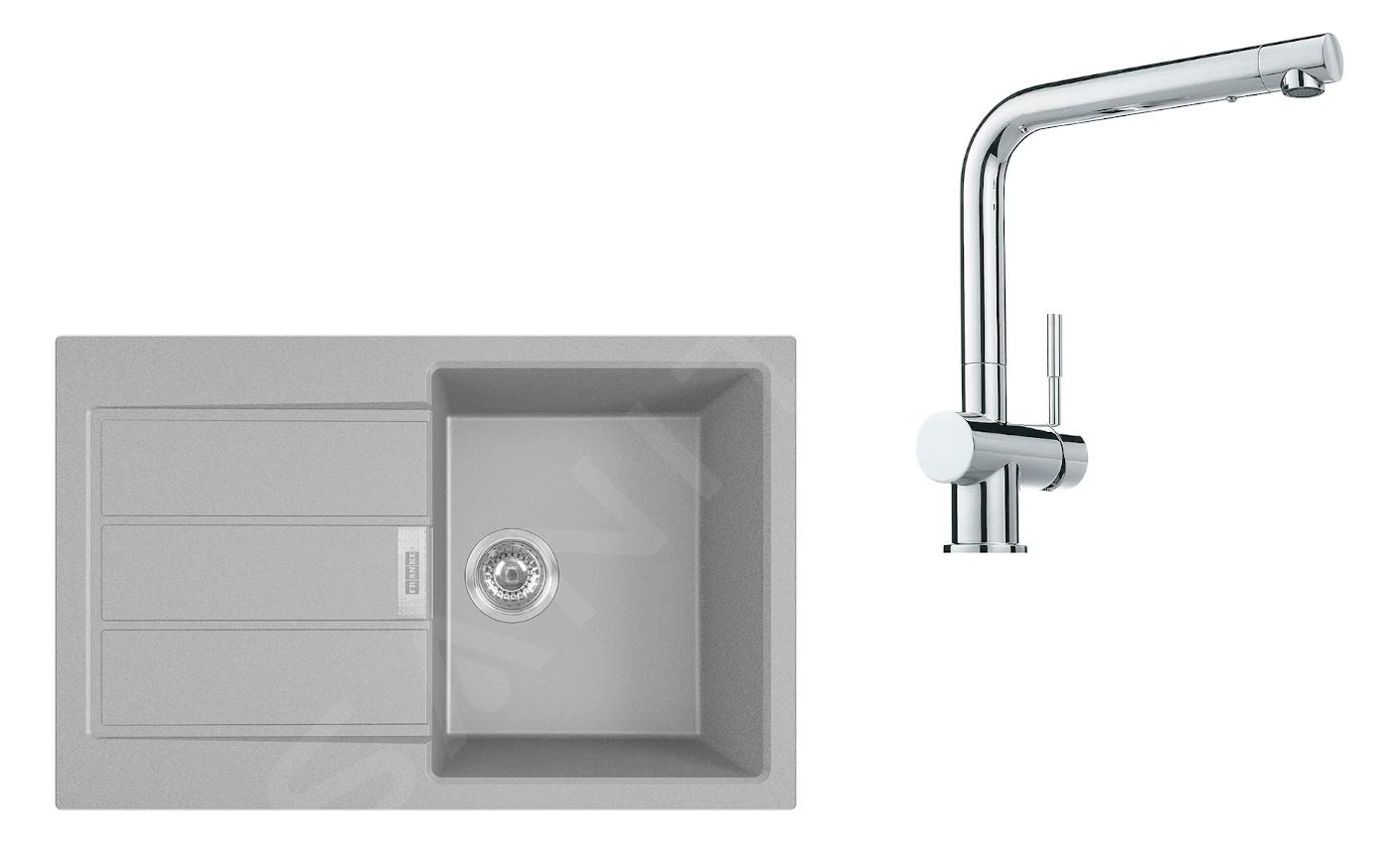 Franke Conjuntos De Cocina - Conjunto T81, Fregadero De Tectonite S2D 611-78 Y Grifo SAMOA, Gris/cromo 143.0618.712 3 Franke Conjuntos De Cocina - Conjunto T81, Fregadero De Tectonite S2D 611-78 Y Grifo SAMOA, Gris/cromo 143.0618.712