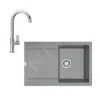 Franke Conjuntos De Cocina - Conjunto De Cocina G167, Fregadero De Fragranite MRG 611 Y Grifo FP 0408.031, Roca Gris/cromo 114.0587.944
