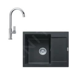 Franke Conjuntos De Cocina - Conjunto De Cocina G165, Fregadero De Fragranite MRG 611-62 Y Grifo FP 0408.031, Onyx/cromo 114.0587.924