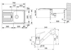 Franke Conjuntos De Cocina - Conjunto De Cocina N12, Fregadero De Acero Inoxidable EFN 614-78 + Grifo FC 9547.031, Cromo 101.0684.401 -Franke bafbc1329e727f48676fd90e