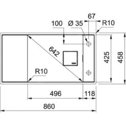 Franke Fresno - Fregadero De Fragranite FSG 211/111, 860x458 Mm, Negro Mate 135.0652.557 -Franke c6680620601ce5550587b026