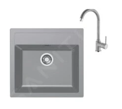 Franke Conjuntos De Cocina - Conjunto De Cocina T103, Tectonitový Dřez SID 610 Y Grifo FP 9000.084, Gris 143.0675.725