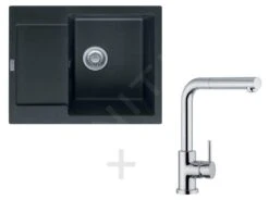 Franke Conjuntos De Cocina - Conjunto De Cocina G8, Fregadero De Granito MRG 611-62, ónix + Grifo FN 0147, Cromo 114.0253.073