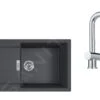 Franke Conjuntos De Cocina - Conjunto T76, Fregadero De Tectonite S2D 611-100 Y Grifo SAMOA, Negro/cromo 143.0616.929 -Franke e1bcc43842e6807f43a8467e