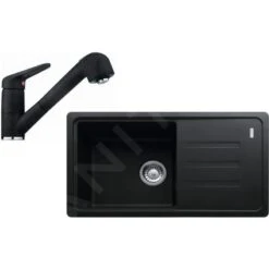 Franke Conjuntos De Cocina - Conjunto De Cocina G122, Fregadero De Fragranite BSG 611-78/39, ónix + Grifo FC 9547.071, Cromo/ónix 114.0441.181