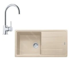 Franke Conjuntos De Cocina - Conjunto De Cocina G134, Fregadero De Fragranite BFG 611 Y Grifo FC 650.031, Sahara/cromo 114.0510.308