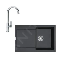 Franke Conjuntos De Cocina - Conjunto De Cocina G167, Fregadero De Fragranite MRG 611 Y Grifo FP 0408.031, Onyx/cromo 114.0587.941